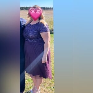 ✨ Adrianna Papell Sequined Tulle A-Line Tea Length Dress ✨